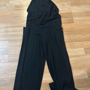 SHEIN Black Wide-Leg Jumpsuit with Side Pockets